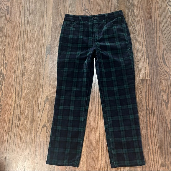 Velveteen straight leg Black watch Tartan Plaid pants Women’s size 10P Talbots - Picture 2 of 11